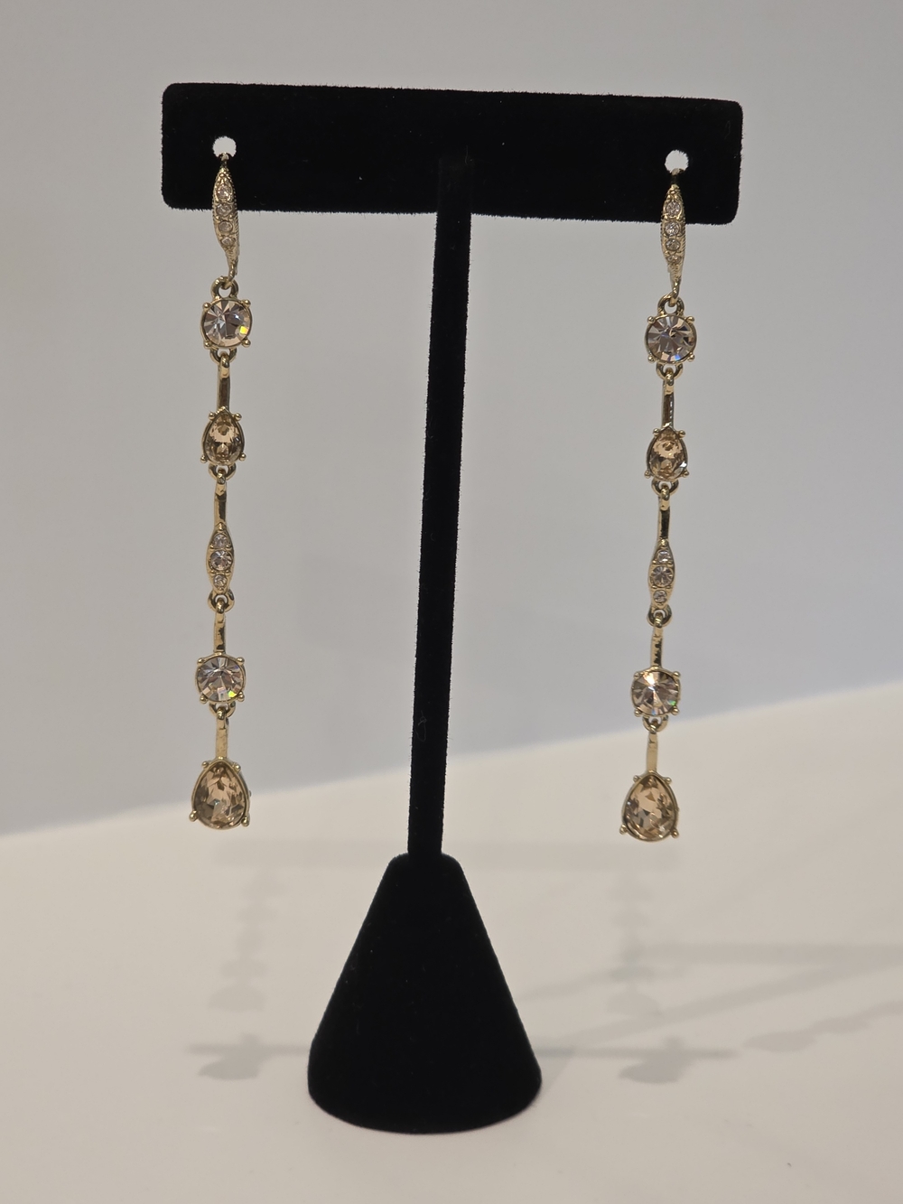 Givenchy Gold-Tone Crystal Drop Earrings - Champagne - Picture 4 of 9